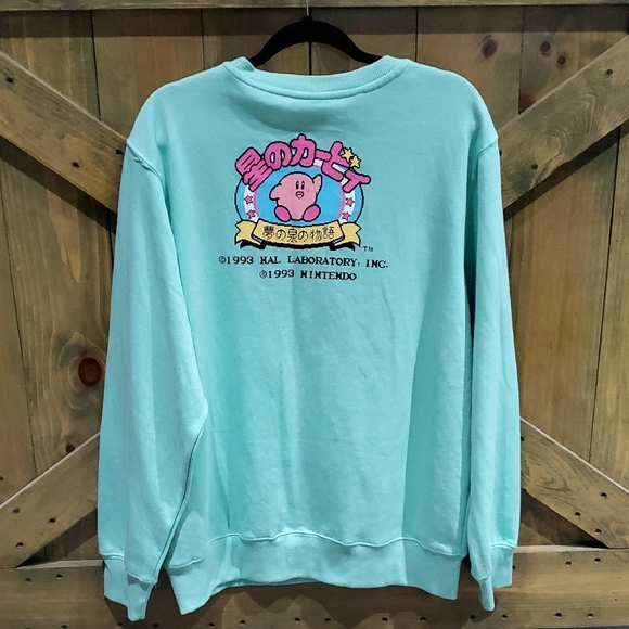 Nintendo 1993 Hal Laboratories Mint Green Graphic Sweatshirt Size Large Gamers - Picture 8 of 9
